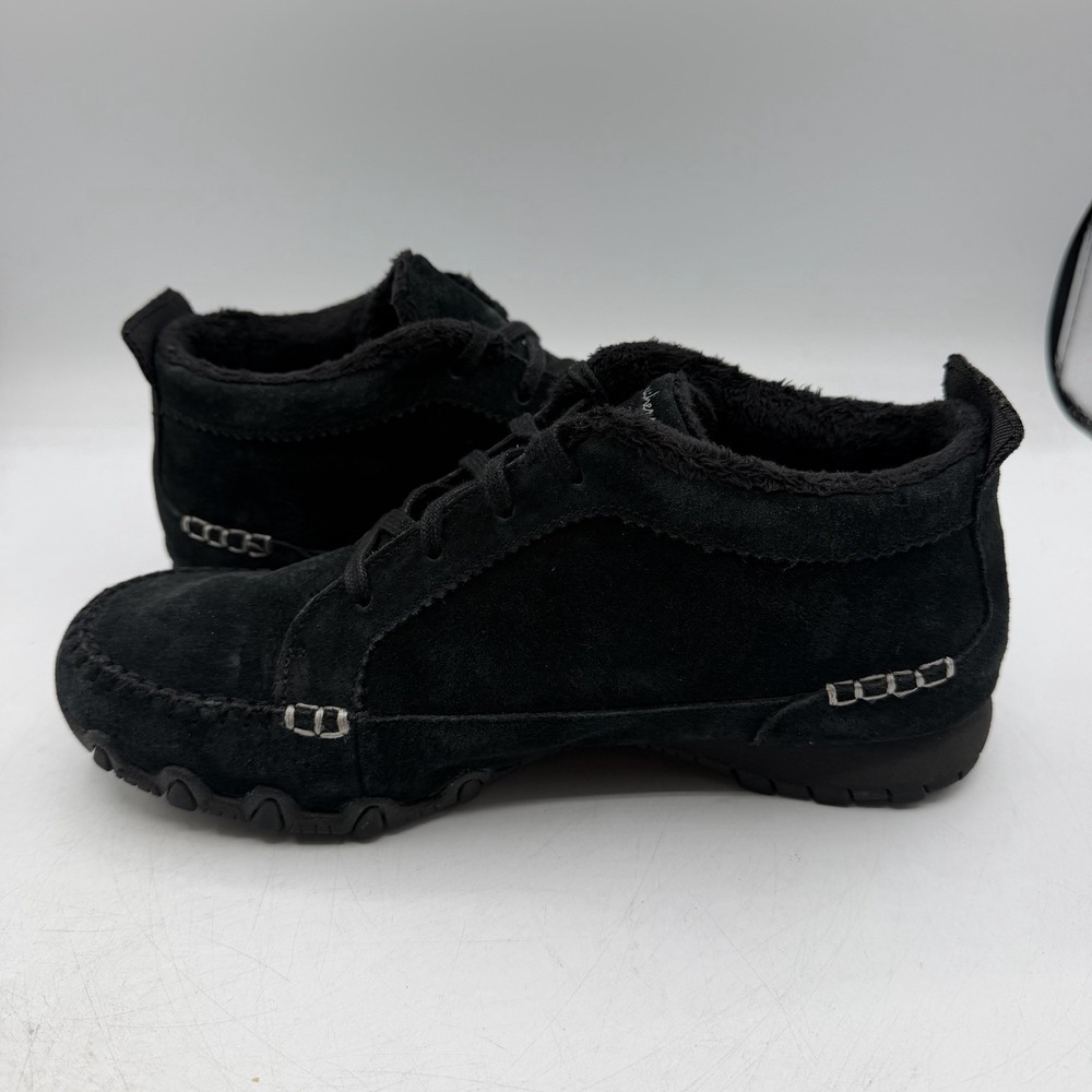 Skechers Bikers Lineage Chukka Boots Womens Sz 10 W WIDE Black Suede Ankle Shoes - Picture 3 of 11